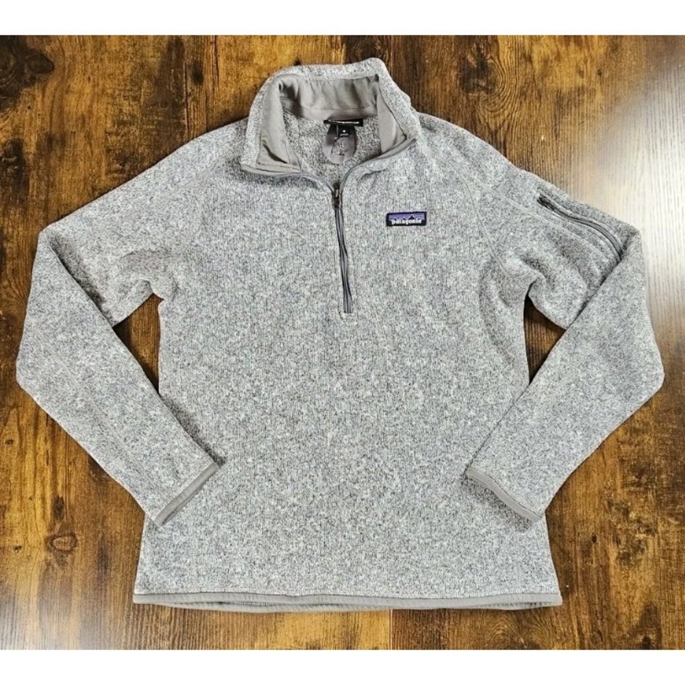 Patagonia Better‎ Sweater Women Medium Gray 1/4 Zip Fleece Pullover Hiking